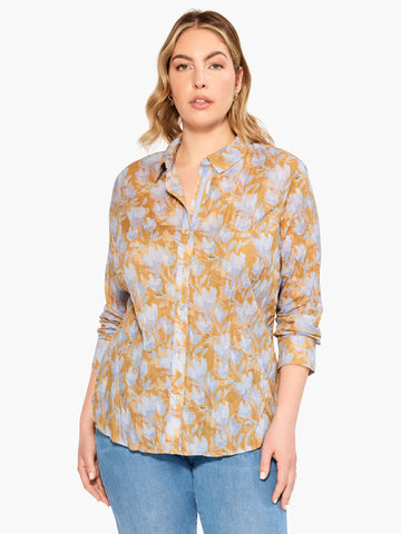 Midway Meadows Crinckle Shirt in Blue Multi