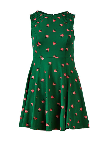 Strawberry Green Fit-And-Flare Dress
