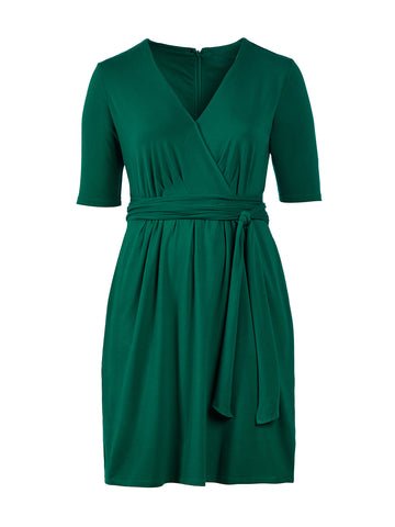 Surplice Top Green Dress