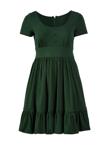 Ruffle Flounce Green Dress