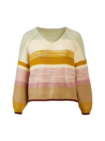 V-Neck Multi Color Sweater
