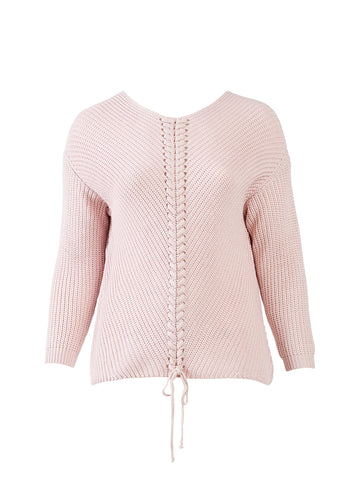 Lace Front Blush Sweater