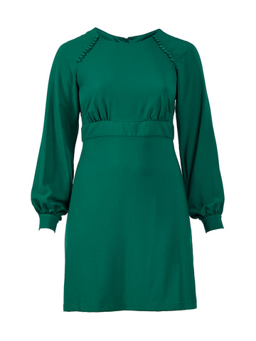 Button Detail Emerald Dress