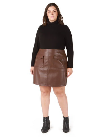Faux Leather Pocket Skirt
