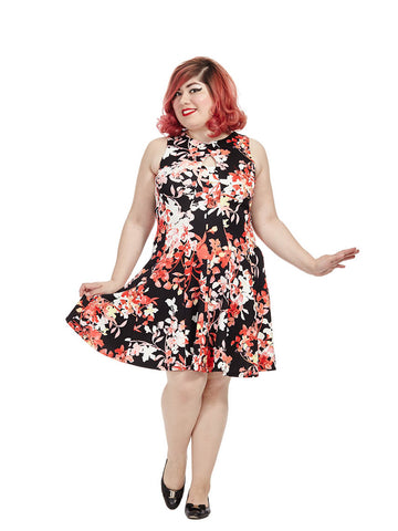 Scuba Dress In Pink Floral