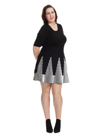 Flounce Skirt Sweater Dress