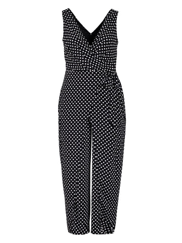 Polka Dot Wrap Jumpsuit