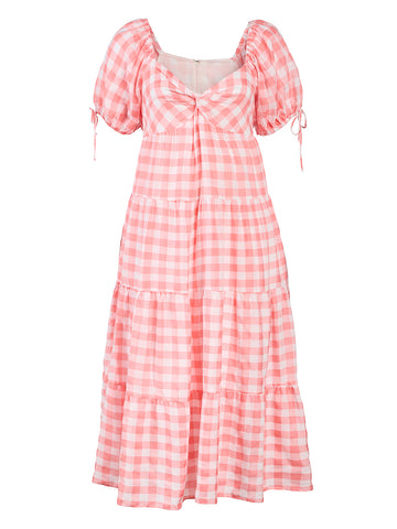 Knotted Gingham Dress