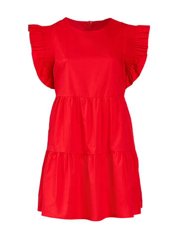 Red Ruffled Babydoll Mini Dress