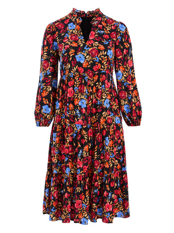 Long Sleeve Floral Print Dress