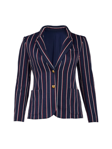 Ronisha Striped Cotton Blazer