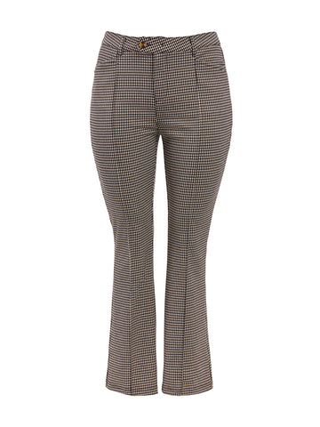 High Rise Jersey Houndstooth Pants