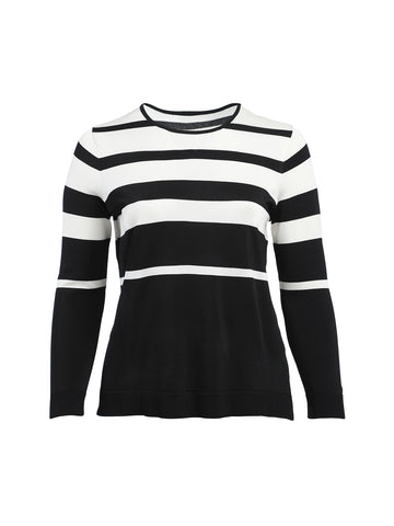 Striped Crew Neck Pullover Sweater