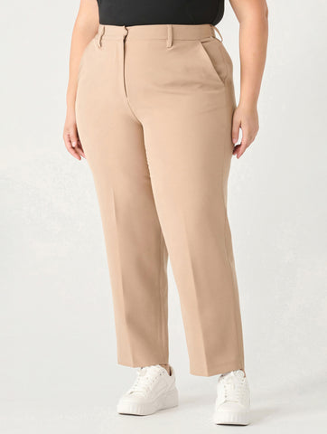 High Waist Straight Leg Pant in Camel