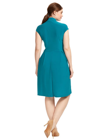 Teal Fit And Flare Dress