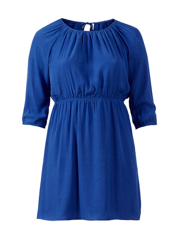 Tonal Print Blue Dress