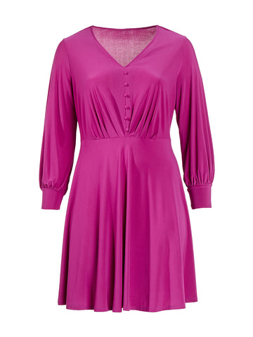 Orchid V-Neck Button Front Dress