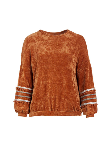 Sleeve Detail Orange Sweater