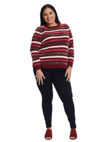 Chenille Textured Stripe Sweater