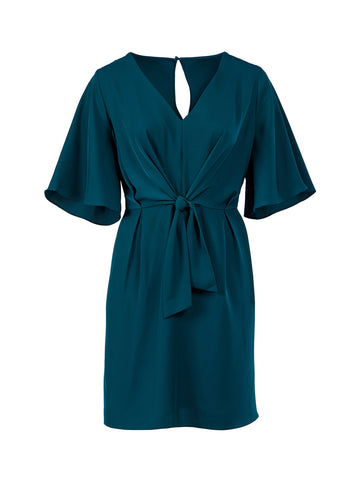 Knot Front Teal Dress