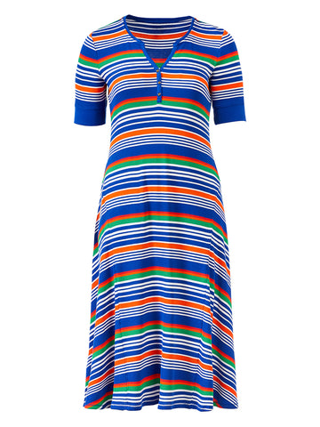 Byoko Elbow Stripe Midi Dress