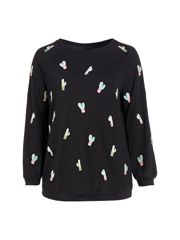 Cactus Embroidered Top