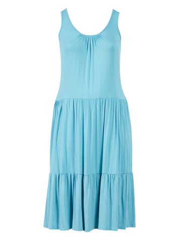 Tiered Mykonos Blue Maxi Dress