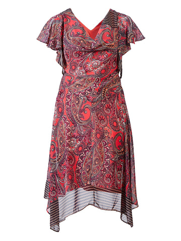 Sharkbite Hem Paisley Dress