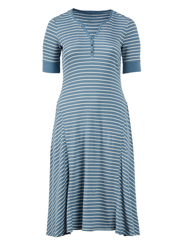 Striped Fit-And-Flare Midi Dress