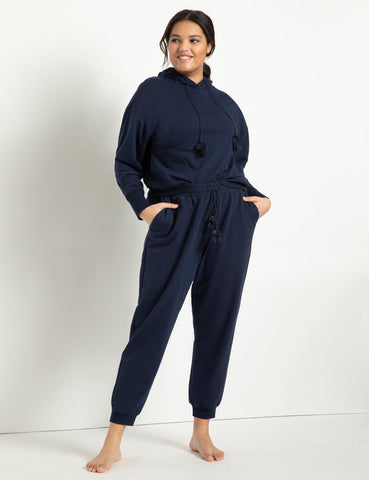Tassel Hoodie in Navy