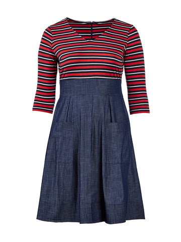 Stripe Top Twofer Dress