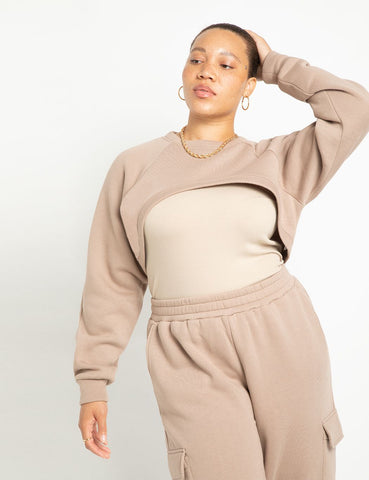 Cropped Pullover in Stucco