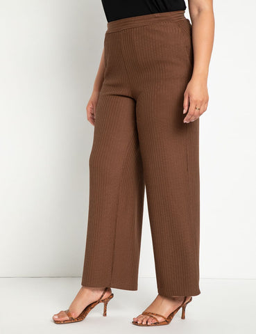 Wide Leg Pull On Pant in Pinecone