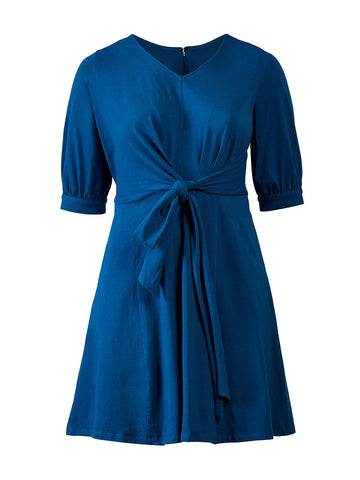 Front Knot Teal Dress