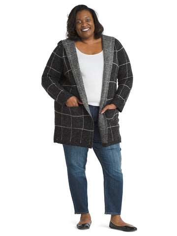Hooded Check Cozy Cardigan