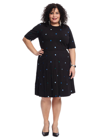 Polka Dot Fit And Flare Dress