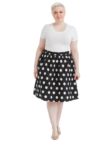 Polka Dot Flared Skirt