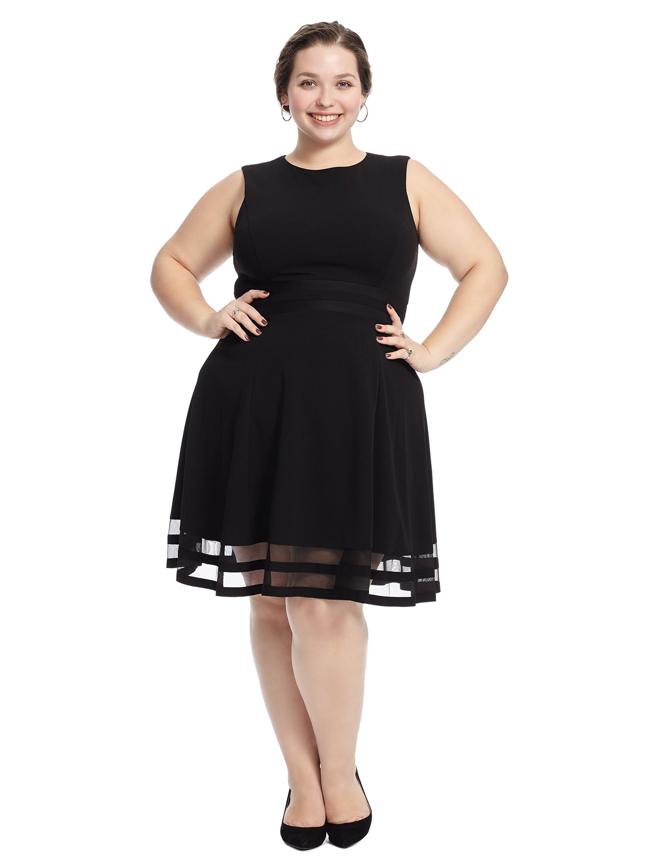 Calvin klein fit and deals flare dress plus size