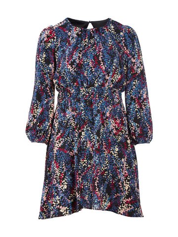 Printed Smocked Waist Fit-And-Flare Dress