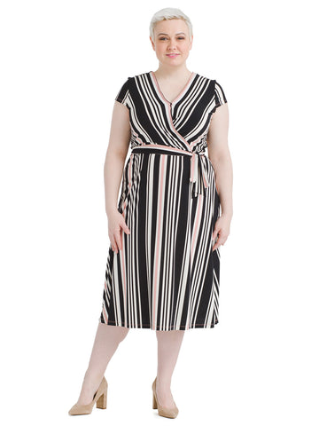 Multi Striped Belted Dress