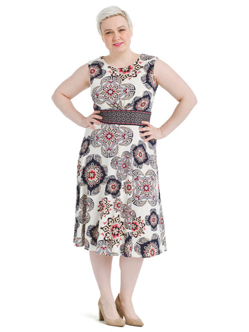 Paisley Tile Fit and Flare Dress