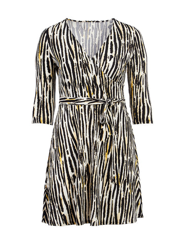 Inky Zebra Perfect Wrap Dress