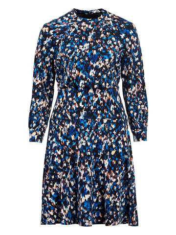 Abstract Print Fit-And-Flare Dress
