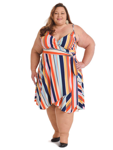 City Chic Plus Size Dress Diana in Sorbet Stripe, Size 12 at
