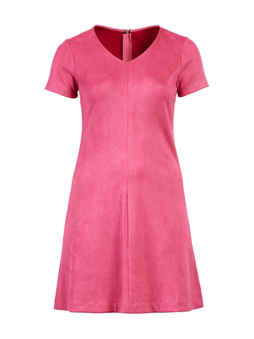 Hot Pink Faux Suede Dress