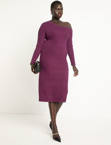 One Shoulder Fitted Dress in Pickled Beet