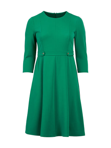 Pine Green Fit-And-Flare Dress