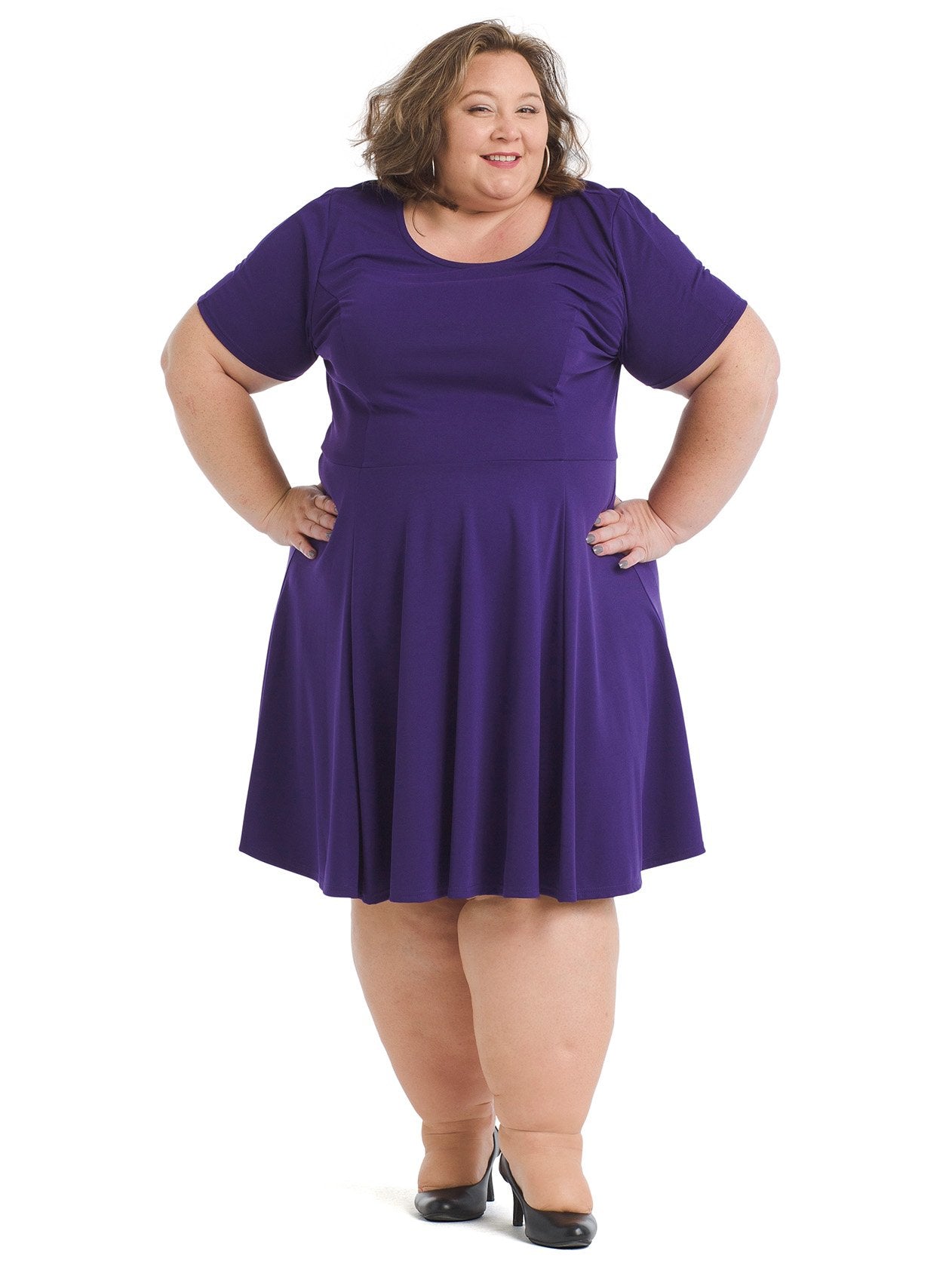 Mauve fit sales and flare dress