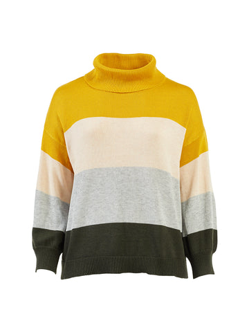 Color Block Turtle Neck Sweater