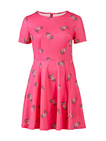 Sunflower Bikes Pink Fit-And-Flare Dress